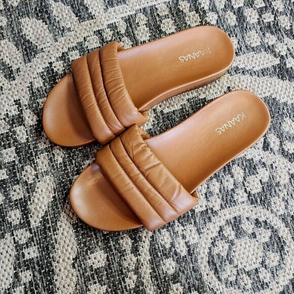 KAANAS Women's Coffee Timor Chunky Cushioned Slide Sandal size 9 - Picture 1 of 3